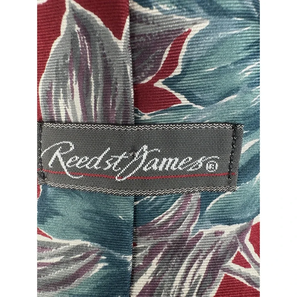 Red Tropical‎ Floral Necktie Hawaiian Hibiscus Print Men's Vacation Tie